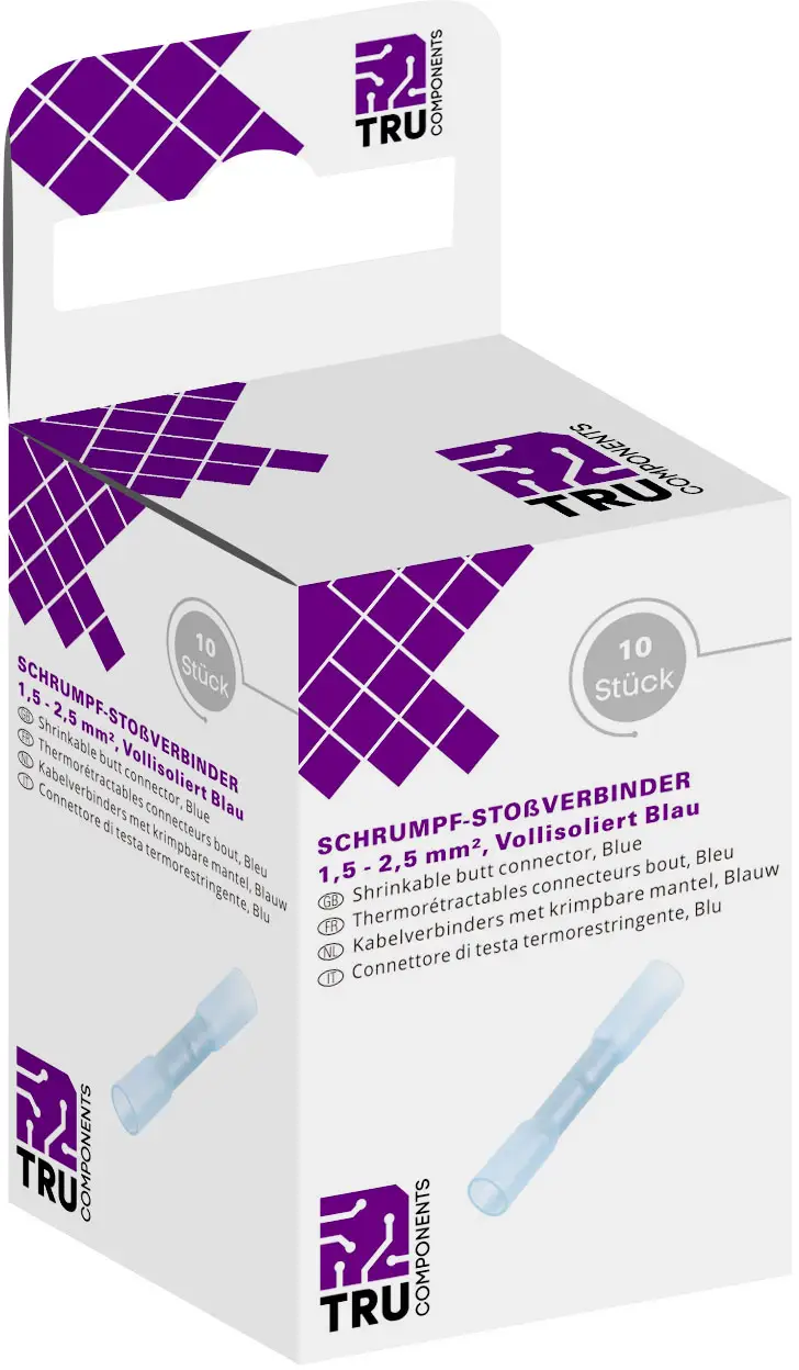 З'єднувач TRU COMPONENTS T1904C069 стиковий, повністю ізольований, 1,50 - 2,50 мм², 34,30 мм, 10 шт.