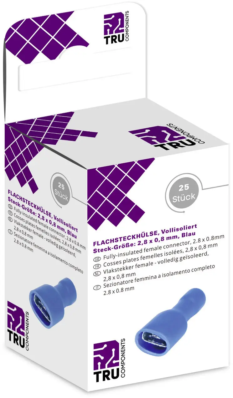 Набор плоских разъемов TRU COMPONENTS T1904C114, 25 шт.