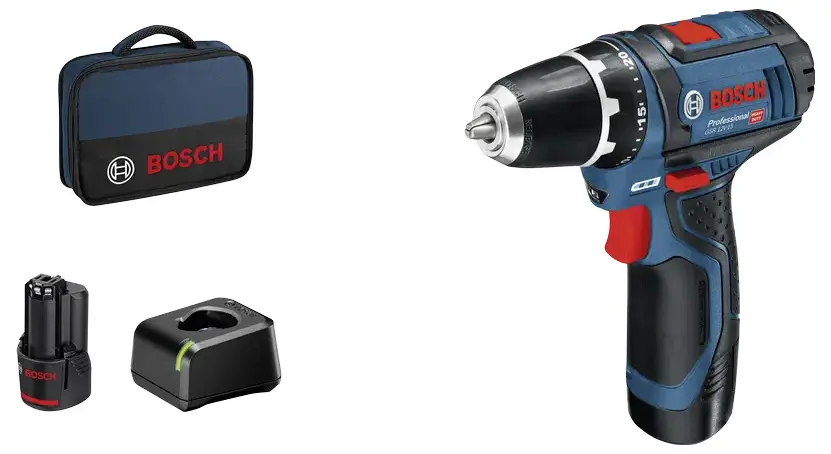 Аккумуляторная дрель-шуруповерт Bosch Professional GSR 12V-15 060186810F 12 В с 2 аккумуляторами