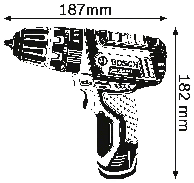 Аккумуляторный ударный гайковерт Bosch Professional GSB 12V-15, 2 скорости, в комплекте 2 аккумулятора