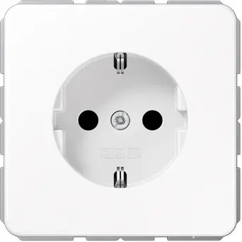 Jung 1 x Розетка кнопочная с заземлением белоснежная CD1520BFKIWW 1 шт.