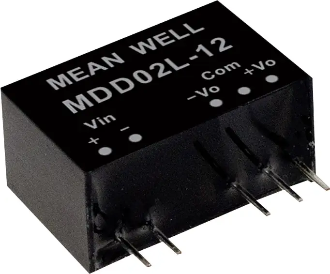 Модуль перетворювача постійного струму MEAN WELL MDD02N-05 200 мА 2 Вт Кількість виходів: 2 x Опис 1 шт.