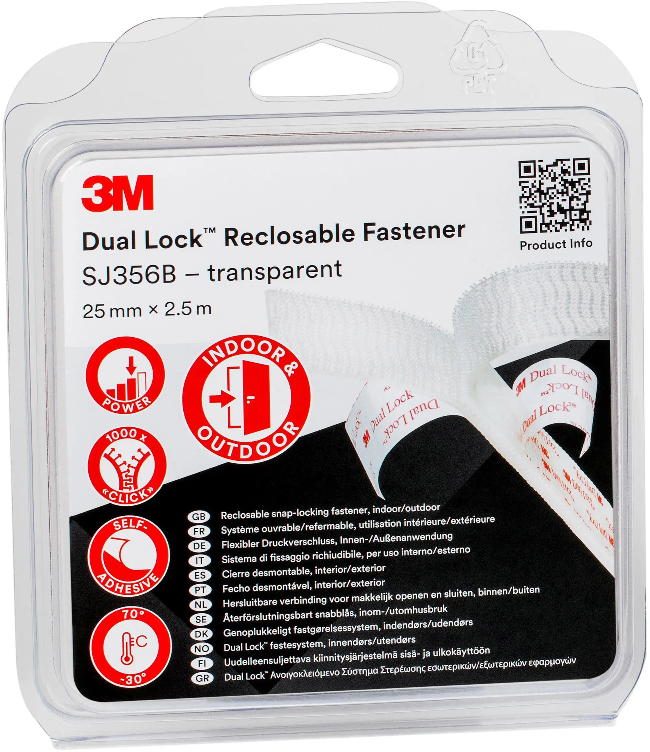 Лента-липучка 3M Dual Lock SJ3560/IPS, (Д x Ш) 2,5 м x 25 мм, 1 шт.
