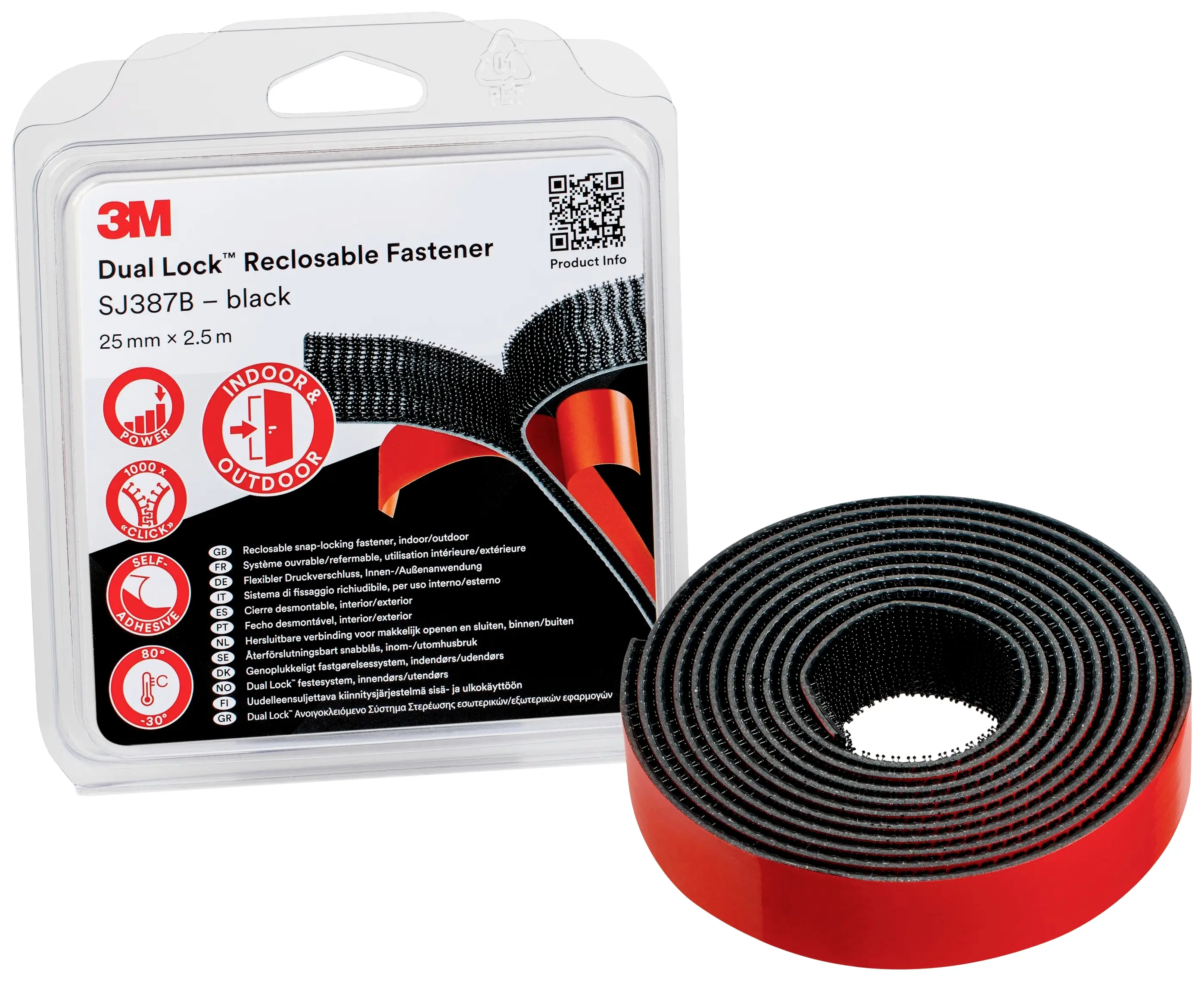 Стрічка-липучка 3M Dual Lock SJ3870/IPS, (Д x Ш) 2,5 м x 25 мм, 1 шт.