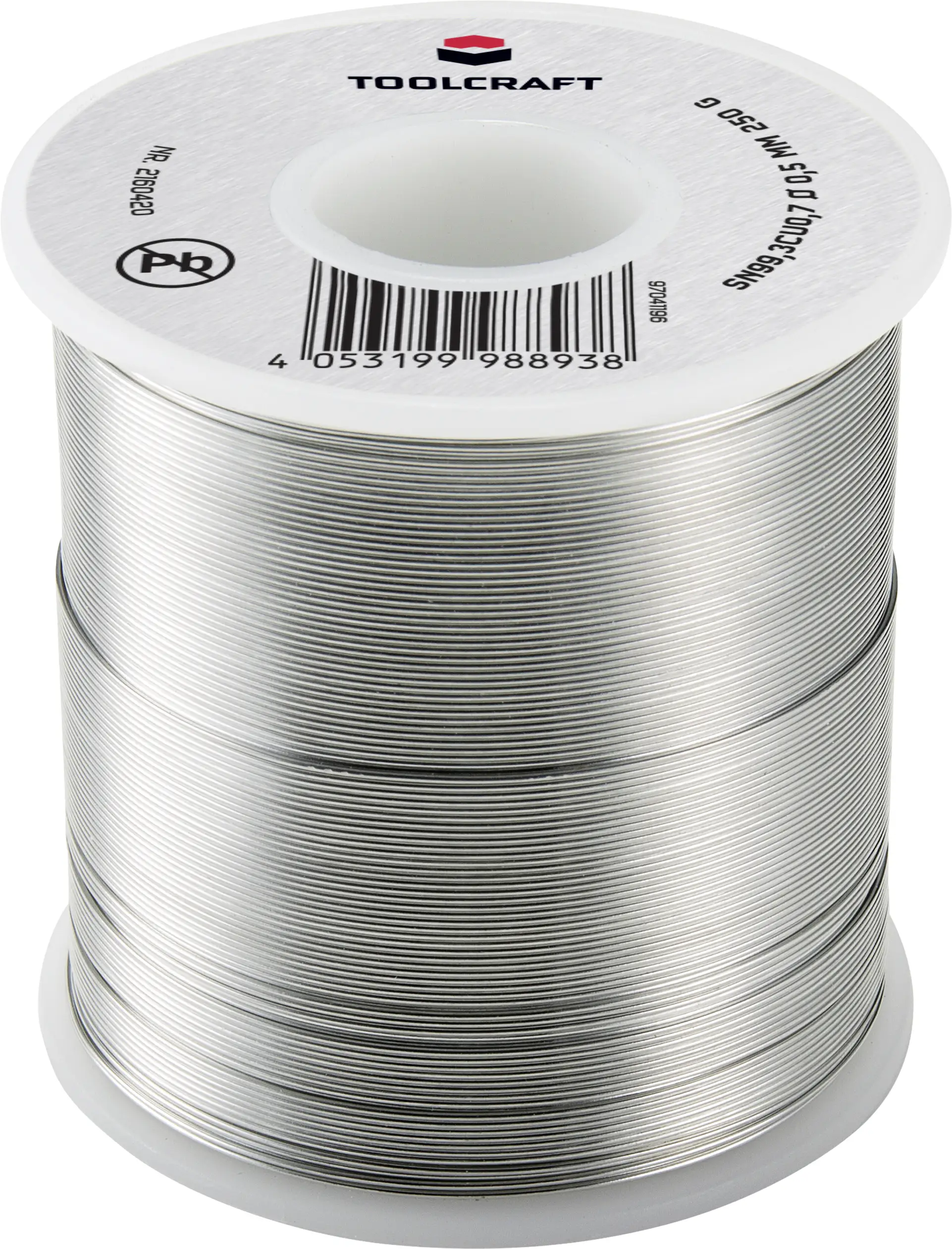 Катушка олова для бессвинцового пайки TOOLCRAFT Sn99.3Cu0.7 ROL1 250 г 0,5 мм