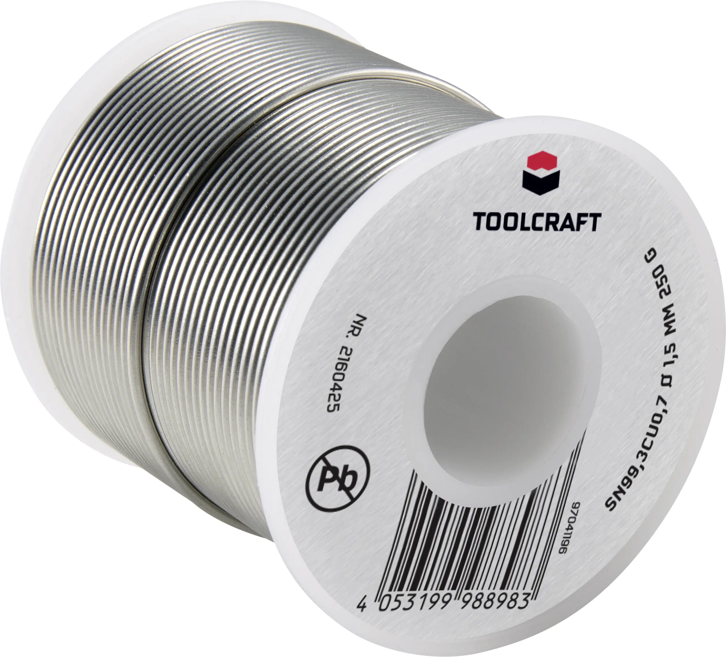 Котушка для безсвинцевого паяльного олова TOOLCRAFT Sn99.3Cu0.7 ROL1 250 г 1,5 мм