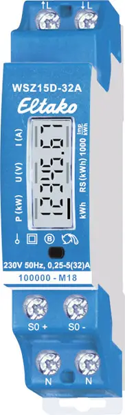 Eltako WSZ15D-32A MID 28032015 Цифровий лічильник змінного струму 32 A Сертифікація MID: так 1 шт.