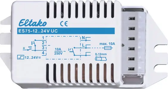 Стационарный выключатель перенапряжения Eltako ES75-12..24V UC 1 NO 230 V 10 A 500 W 1 шт.