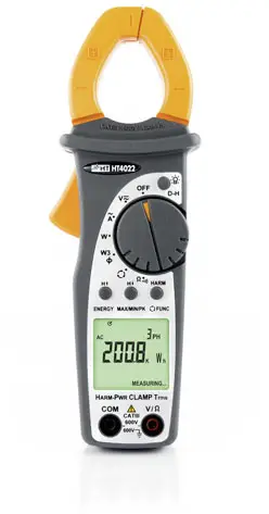 Цифровой клещевой измеритель HT Instruments HT4022 с подсветкой, памятью мгновенных значений и проверкой целостности цепи, класс з