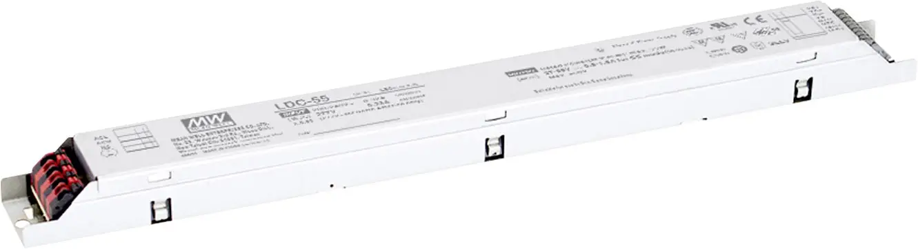 Светодиодный драйвер MEAN WELL LDC-55DA с постоянной мощностью 55 Вт 980 - 1600 мА 27 - 56 В/DC Dali, Установка во взрывоопасных з