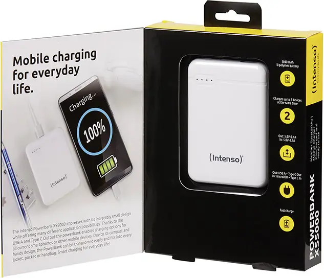 Зовнішній акумулятор Intenso XS5000 5000 мАг LiPo USB-A, USB-C®, Micro USB
