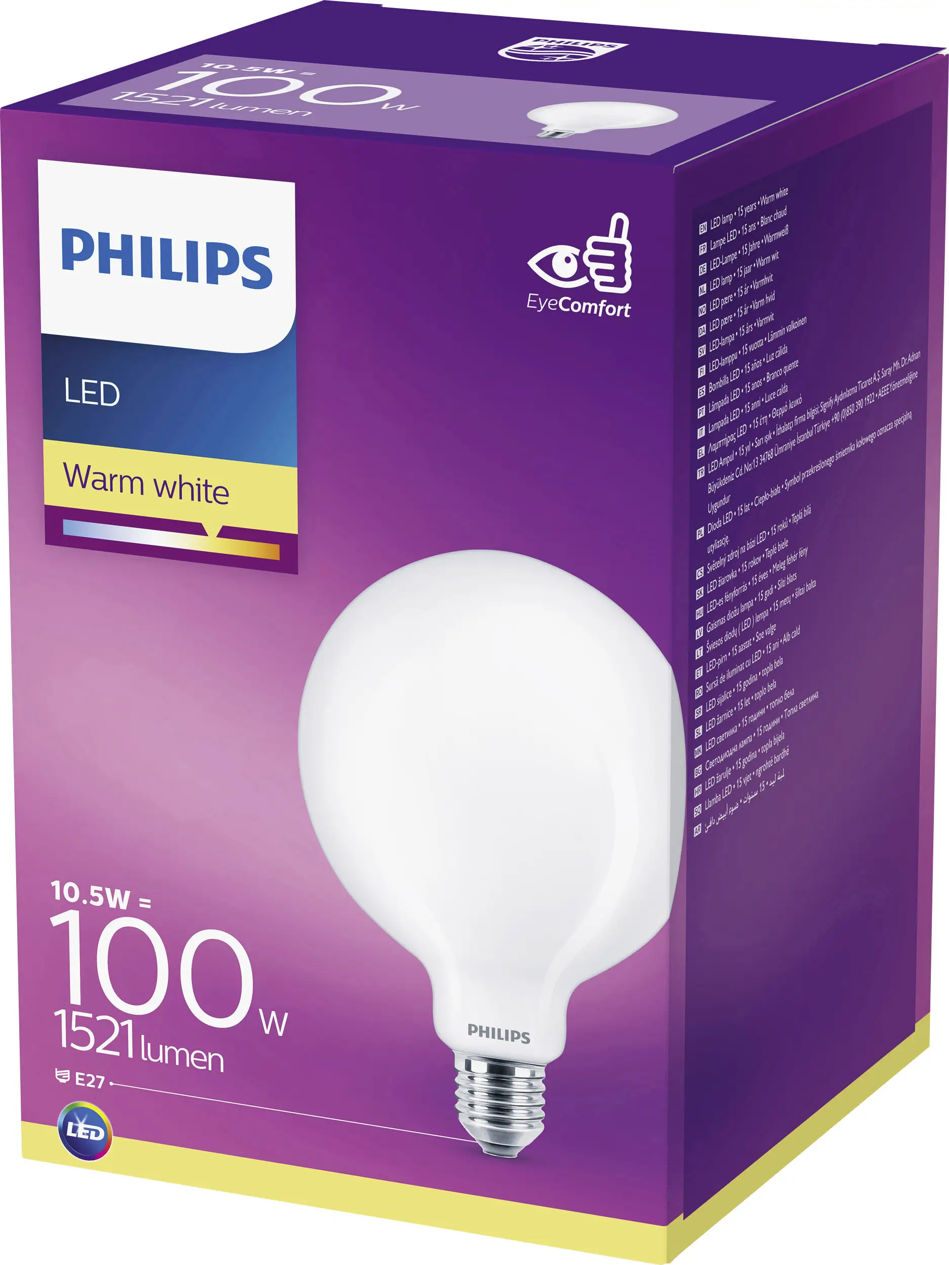 Світлодіодна лампа Philips LED 66514200 E-27 10,5 Вт = 100 Вт 1521 лм теплий білий 1 шт.