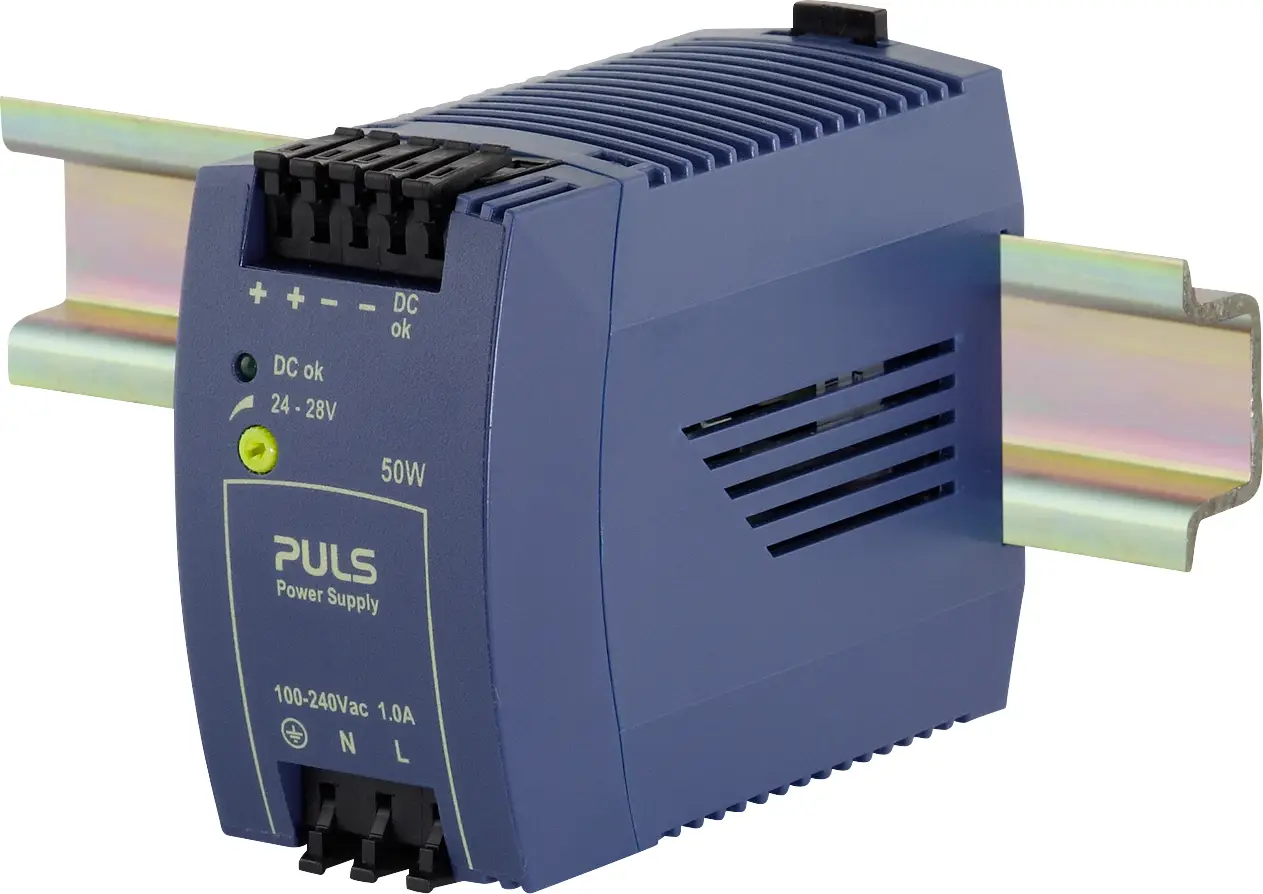 Блок питания PULS ML50.101 для DIN-рейки, 24 В, 2,1 А, 50 Вт. Количество выходов: 1. Описание: 1 шт.