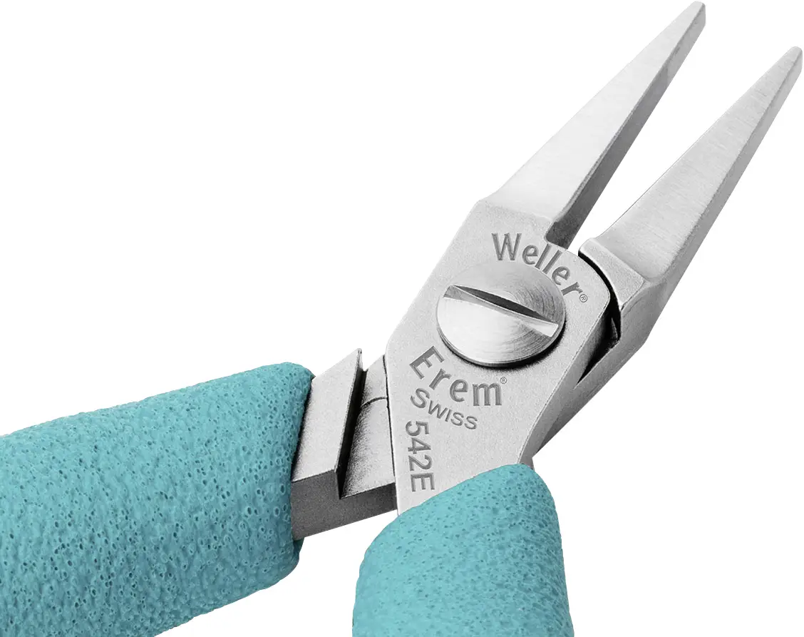 Плоскогубцы Weller Erem® 542E ESD с плоскими губками, инструментальная сталь, пена, 120 мм