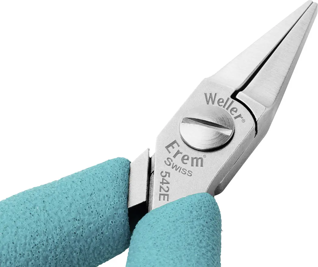 Плоскогубцы Weller Erem® 542E ESD с плоскими губками, инструментальная сталь, пена, 120 мм