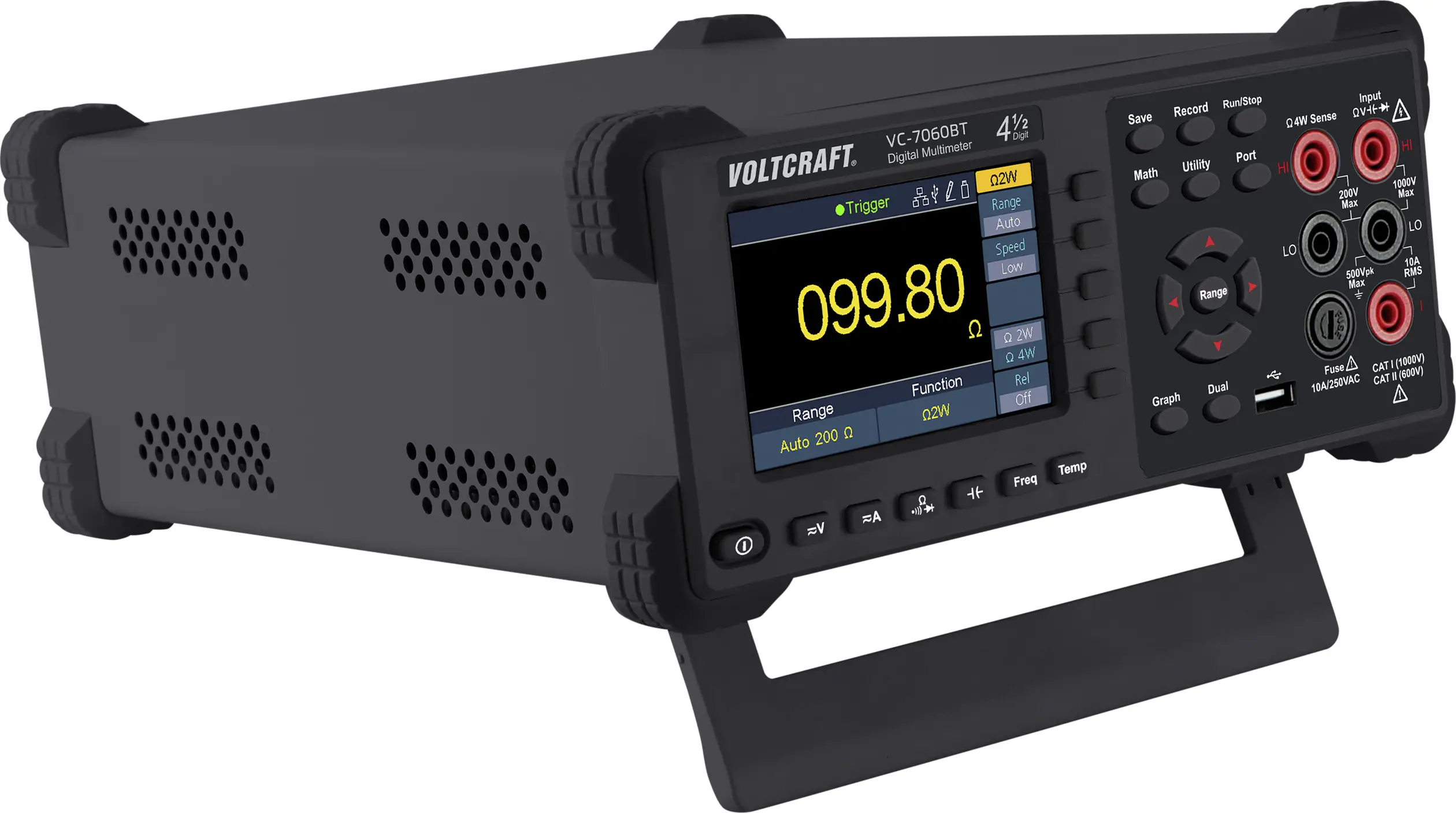 Цифровой настольный мультиметр VOLTCRAFT VC-7060BT с регистратором данных, класс защиты CAT I 1000 В, класс защиты CAT II 600 В. О