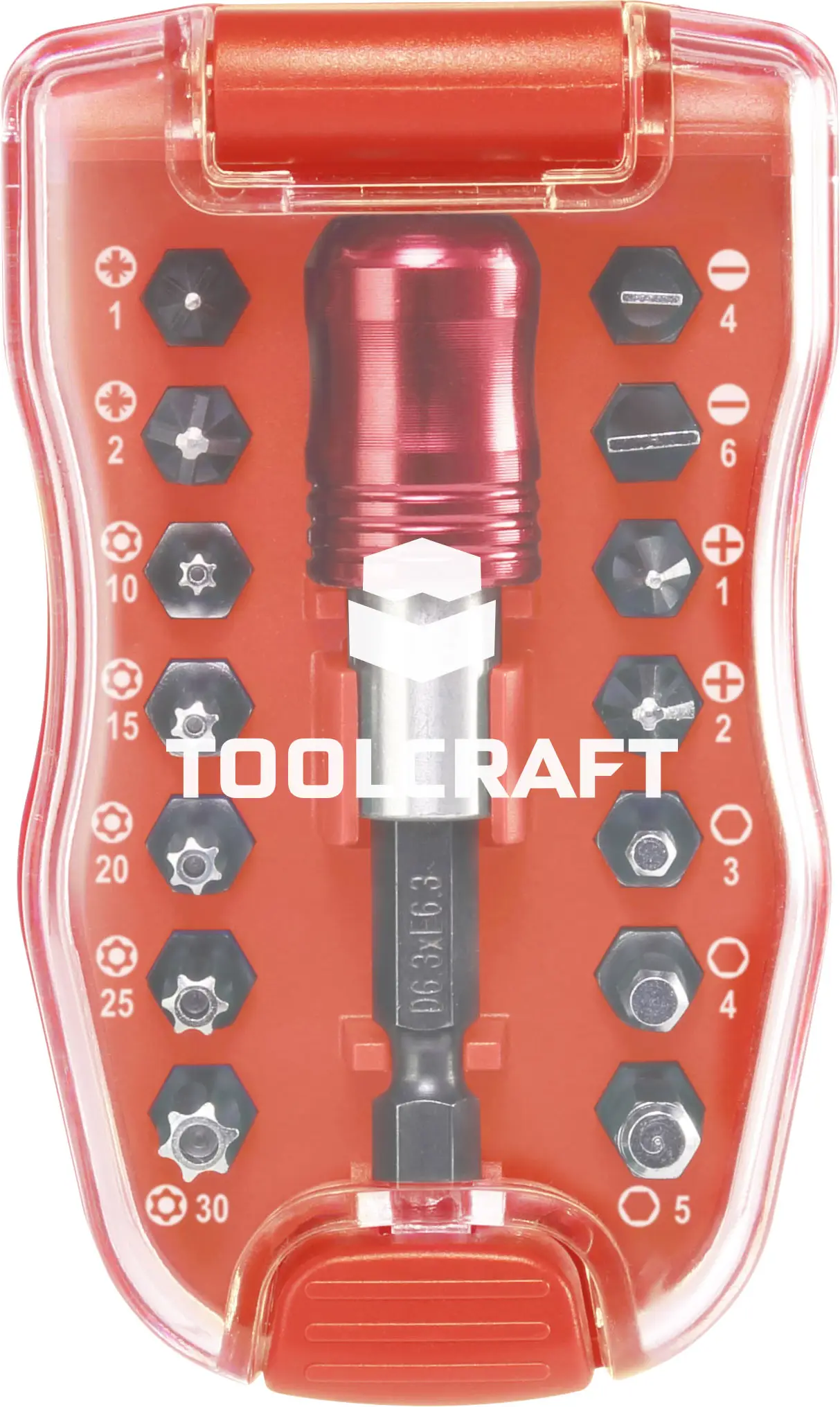 Біти TOOLCRAFT TO-6623460, 1 шт., хрестовий хрест, позидрив, внутрішній шестигранник, внутрішній шестигранник (TX)