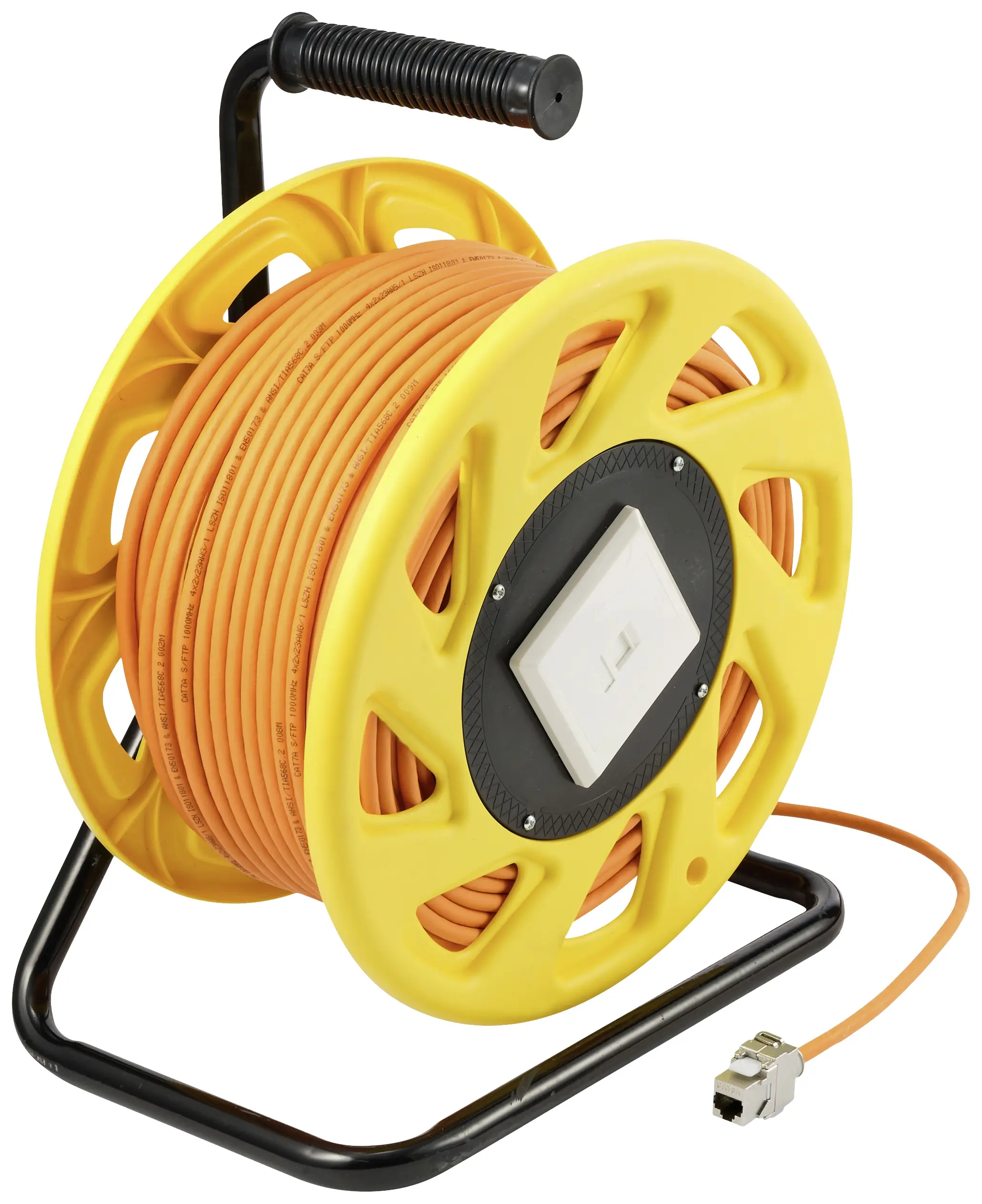Кабель LAN Renkforce RJ45 на барабані CAT 7a S/FTP 50.00 м, помаранчевий, круглий