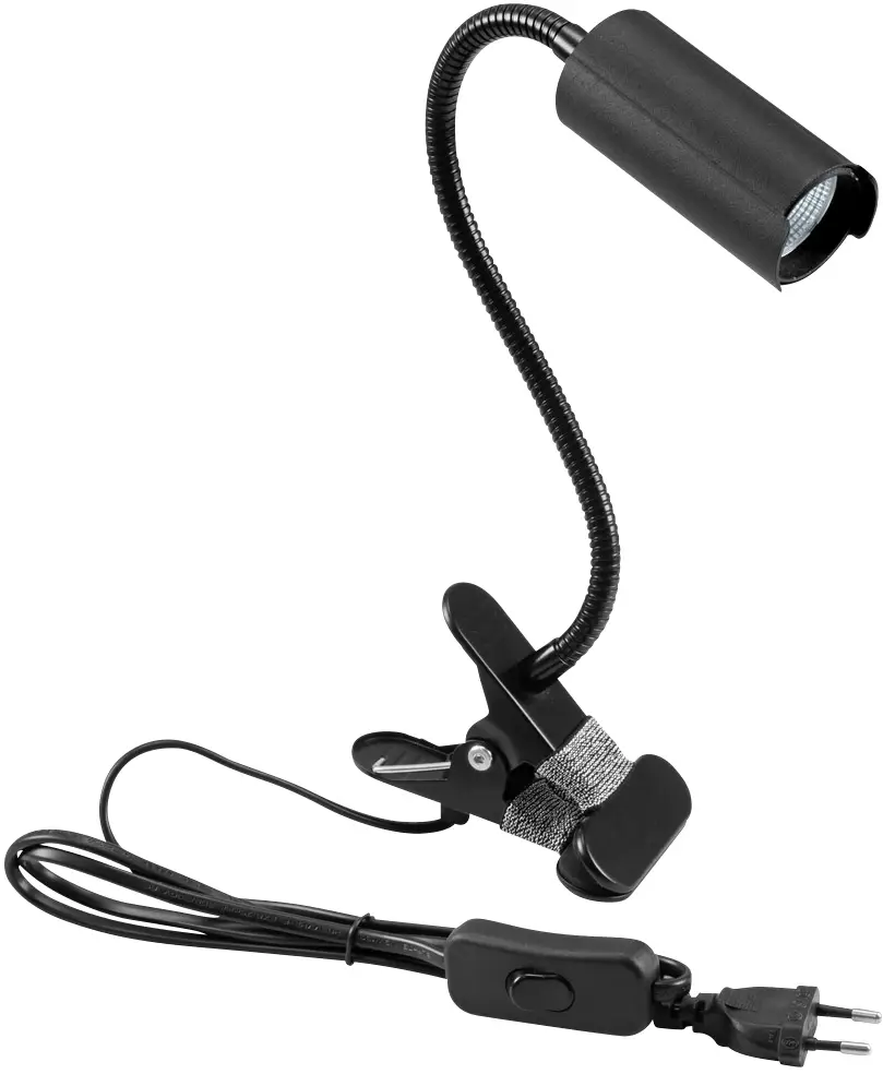 Светодиодная лампа Eurolite KKL-7 41600552 COB с зажимом, встроенная, 7 Вт, черная.
