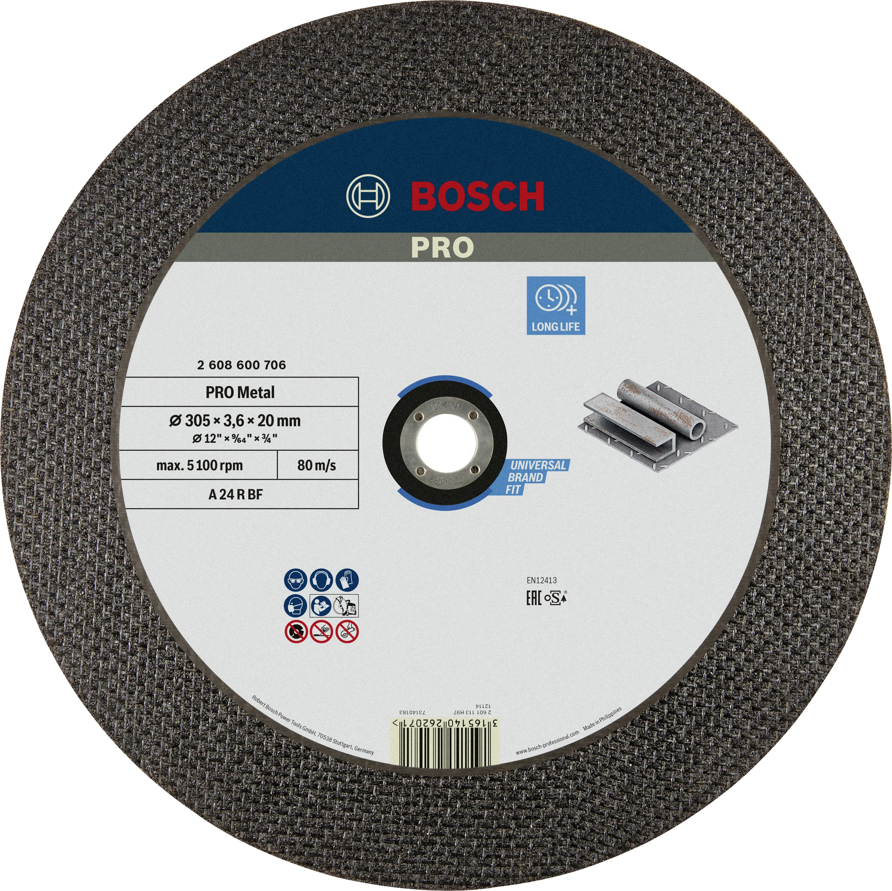 Режущий диск Bosch Expert для металла A 24 R BF 2608600706, прямой, 300 мм, 1 шт.
