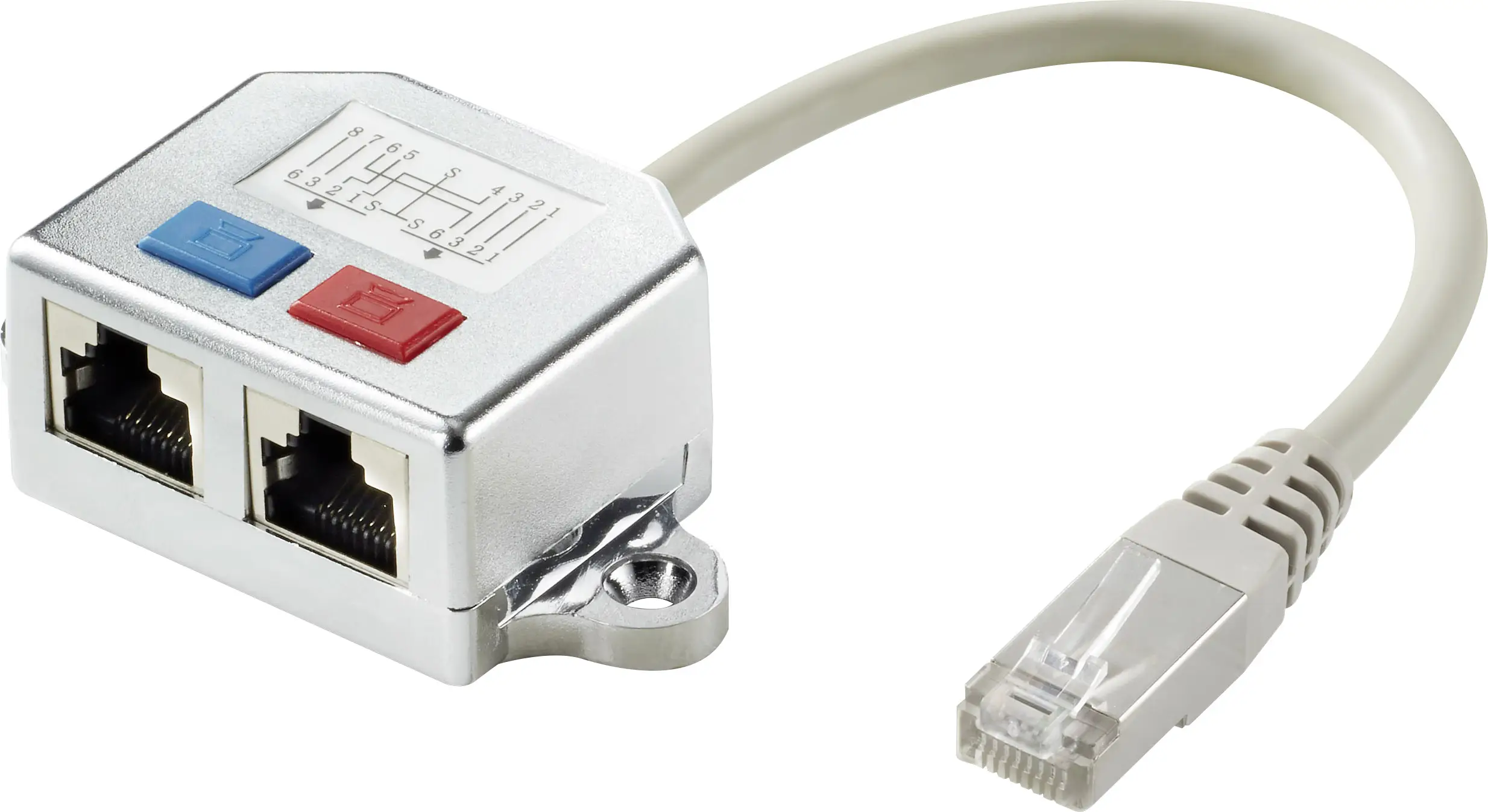 Т-подібний адаптер RJ45 Renkforce RF-4538138, CAT 6, 15.00 см, 1 шт.