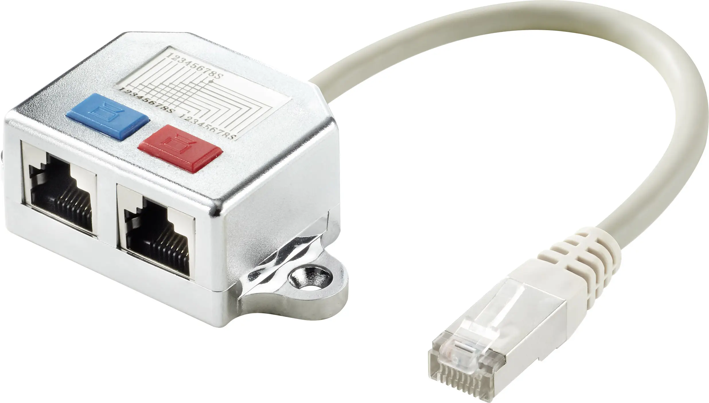 Тройник-адаптер RJ45 Renkforce RJ45 RF-4538140, CAT 5e, 15.00 см, 1 шт.