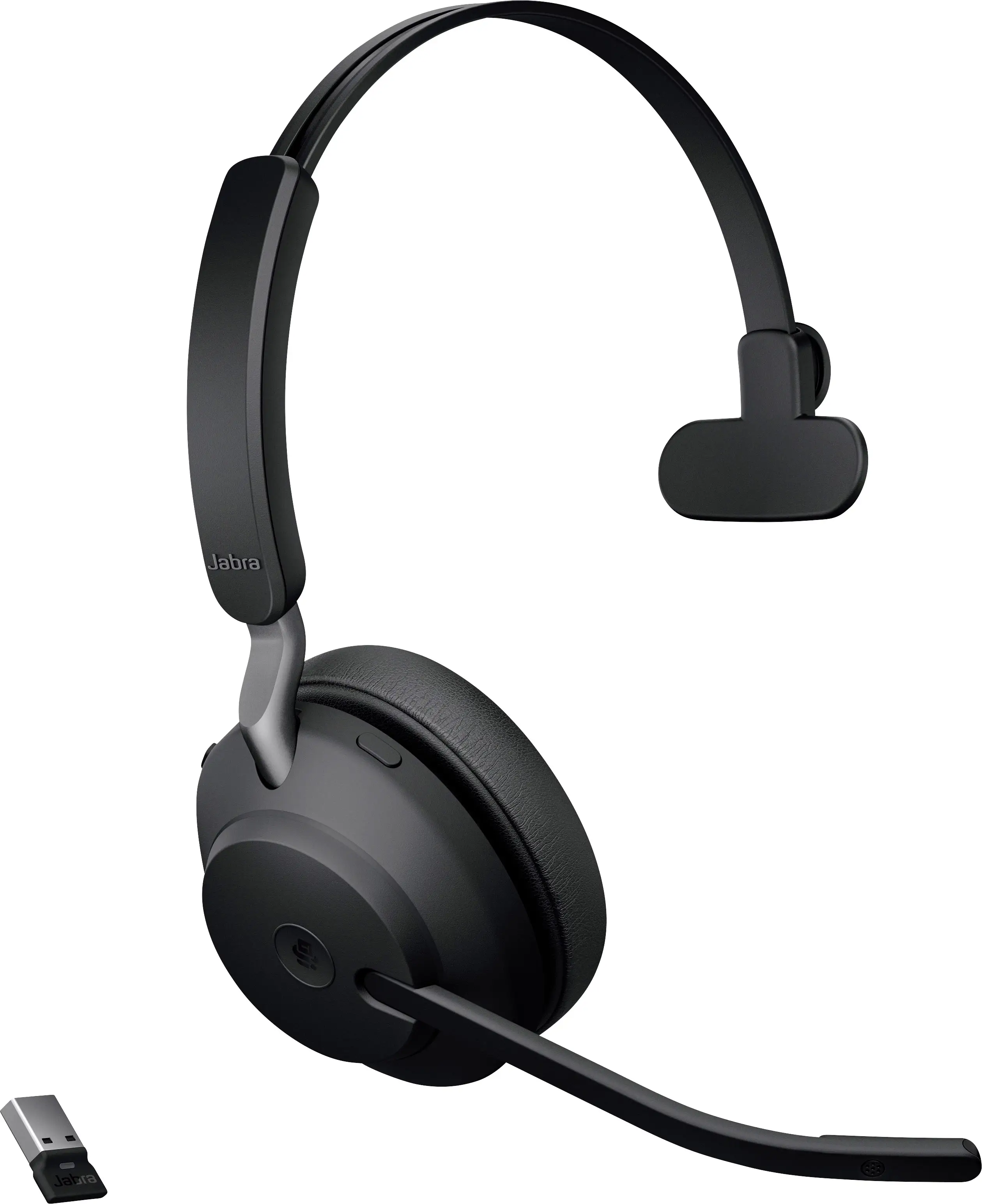 Моноуральні Bluetooth-навушники Jabra Evolve2 65, чорні, з регулюванням гучності, індикатором заряду батареї та вимкненням мікрофо