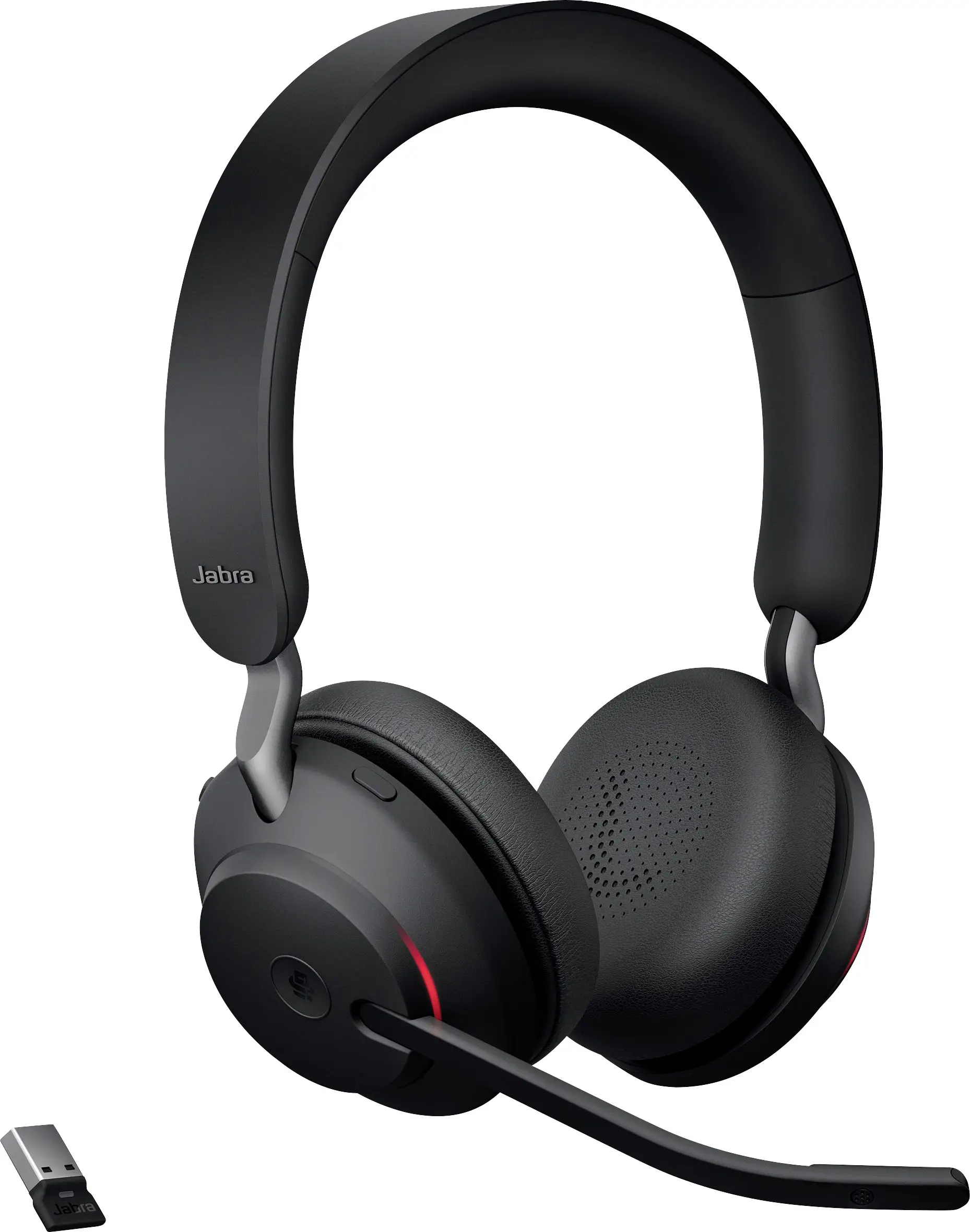Накладные Bluetooth-стереонаушники Jabra Evolve2 65 MS, черные, с регулировкой громкости, индикатором заряда аккумулятора и отключ