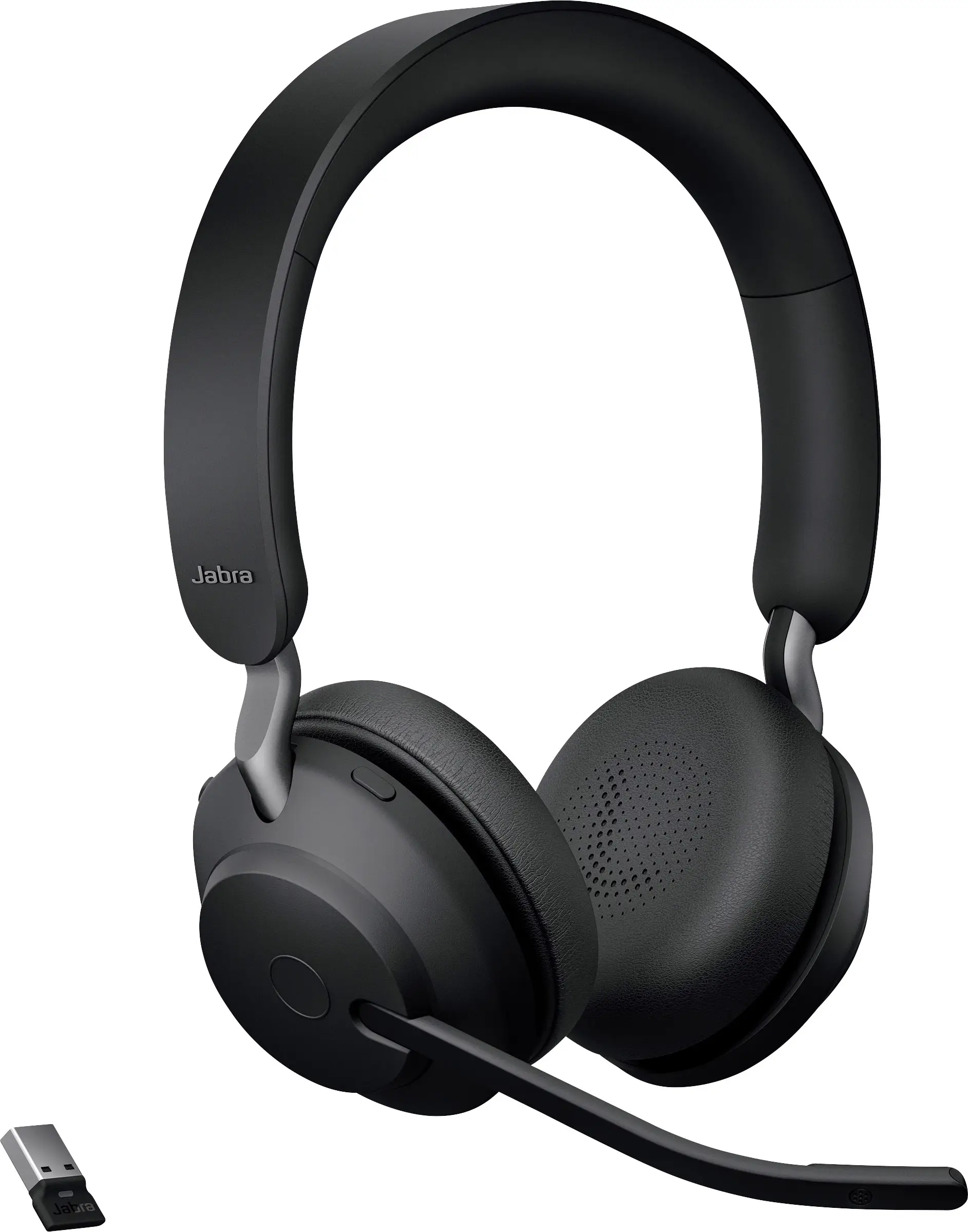 Накладные Bluetooth-стереонаушники Jabra Evolve2 65 UC, черные, с регулировкой громкости, индикатором заряда аккумулятора и отключ