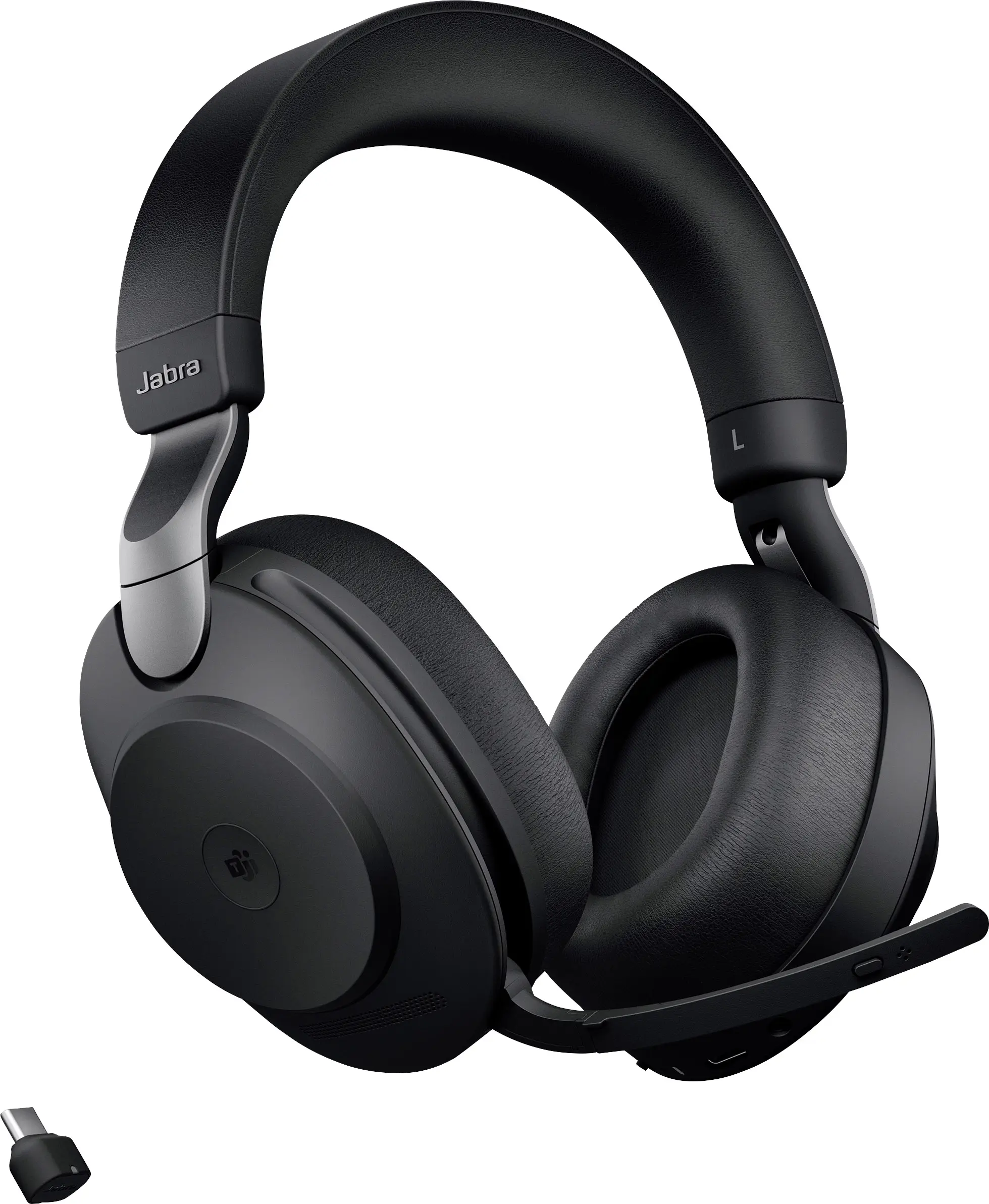 Наушники Jabra Evolve2 85 MS с Bluetooth-вкладышем, черным стереокабелем, шумоподавлением микрофона, регулировкой громкости, индик