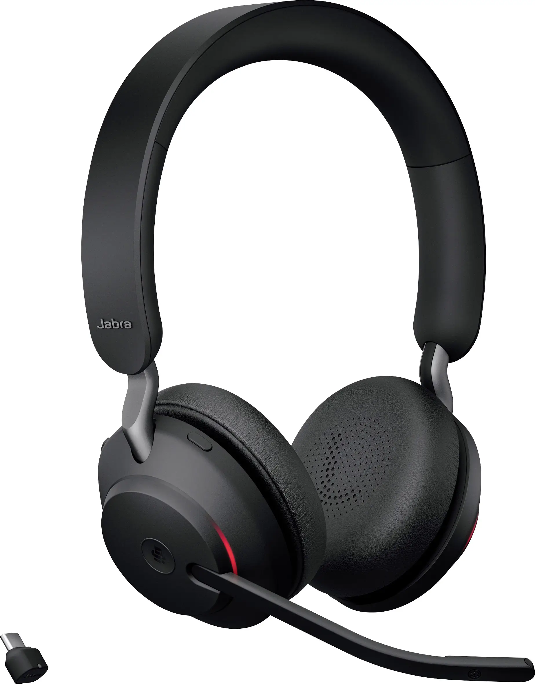 Накладные Bluetooth-стереонаушники Jabra Evolve2 65 MS, черные, с регулировкой громкости, индикатором заряда аккумулятора и отключ