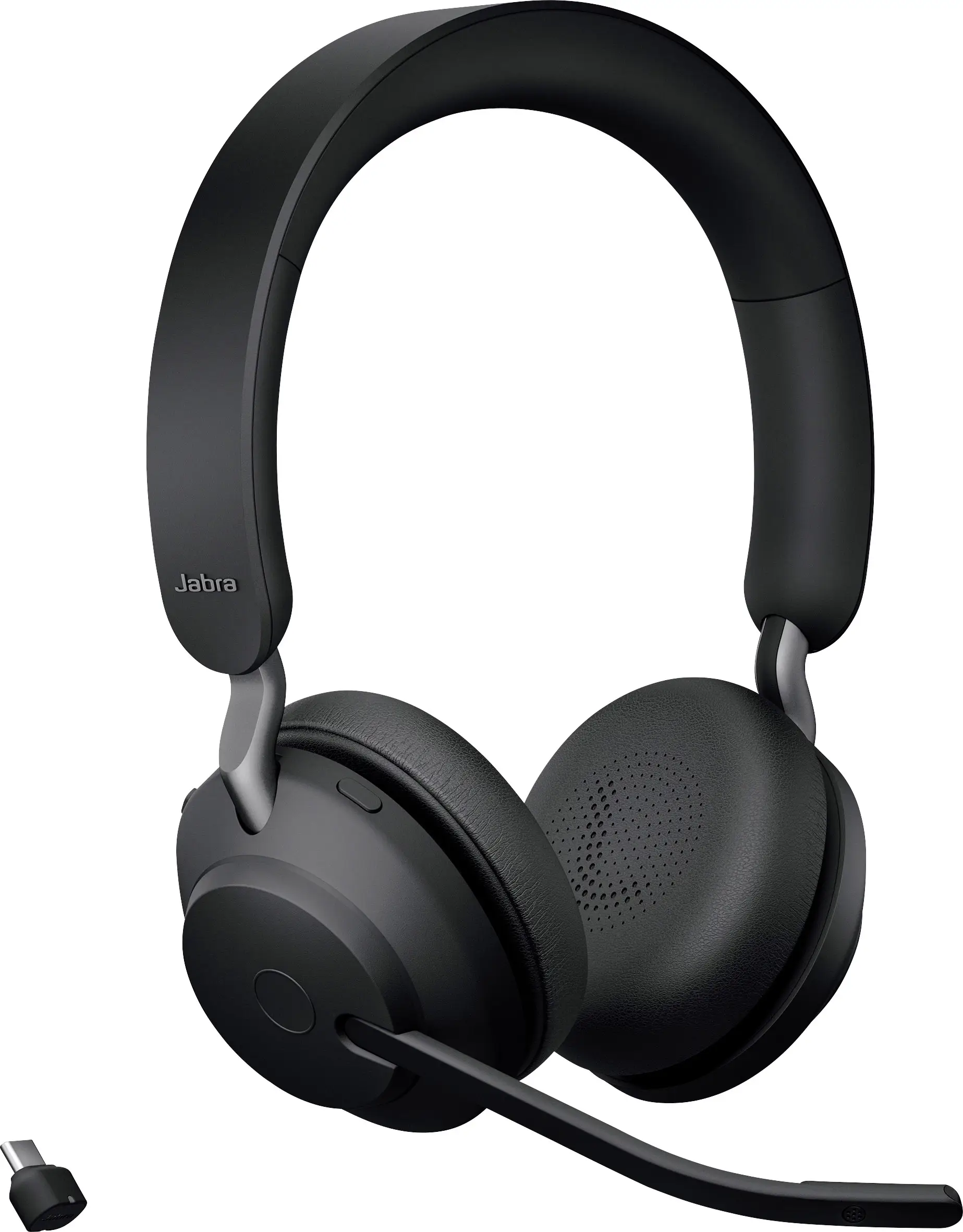 Накладні Bluetooth-стереонавушники Jabra Evolve2 65 UC, чорні, з регулюванням гучності, індикатором заряду батареї та вимкненням м