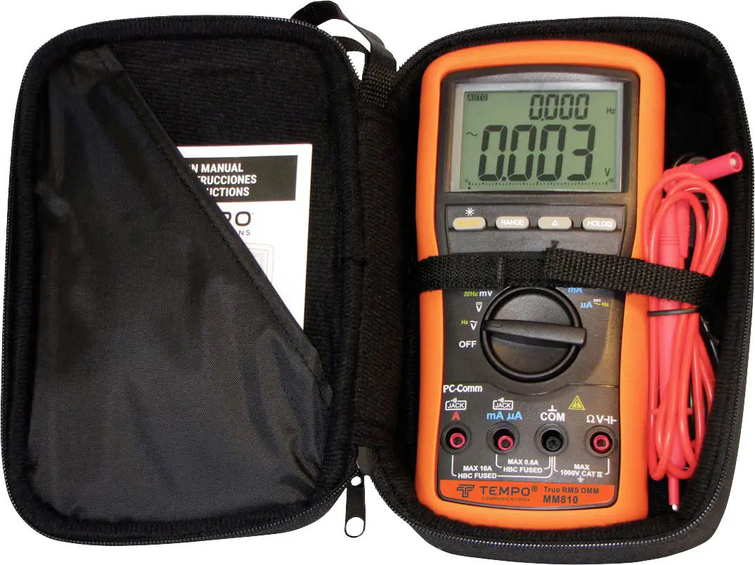 Цифровий мультиметр Tempo Communications MM810 з підсвічуванням CAT IV 1000 В, кількість відображень: 9999