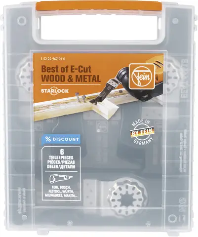 Набір лез для мультиінструменту Fein 35222967010 Best of E-Cut SL WOOD & METAL з біметалевих матеріалів, 1 шт.