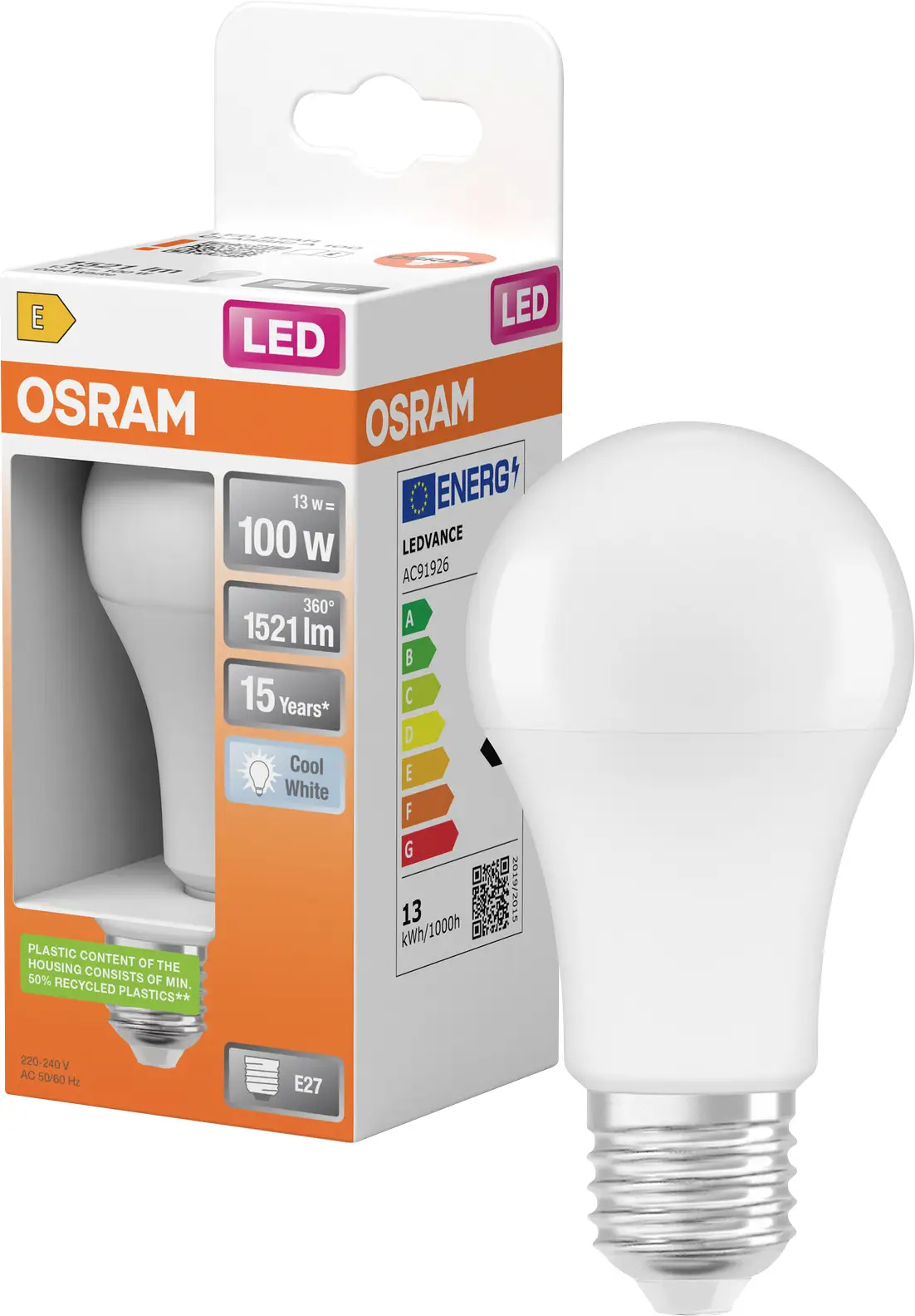 Светодиодная лампа OSRAM HOMELIGHTING 4058075304253 E-27 13 Вт = 100 Вт 1521 лм холодный белый 1 шт.
