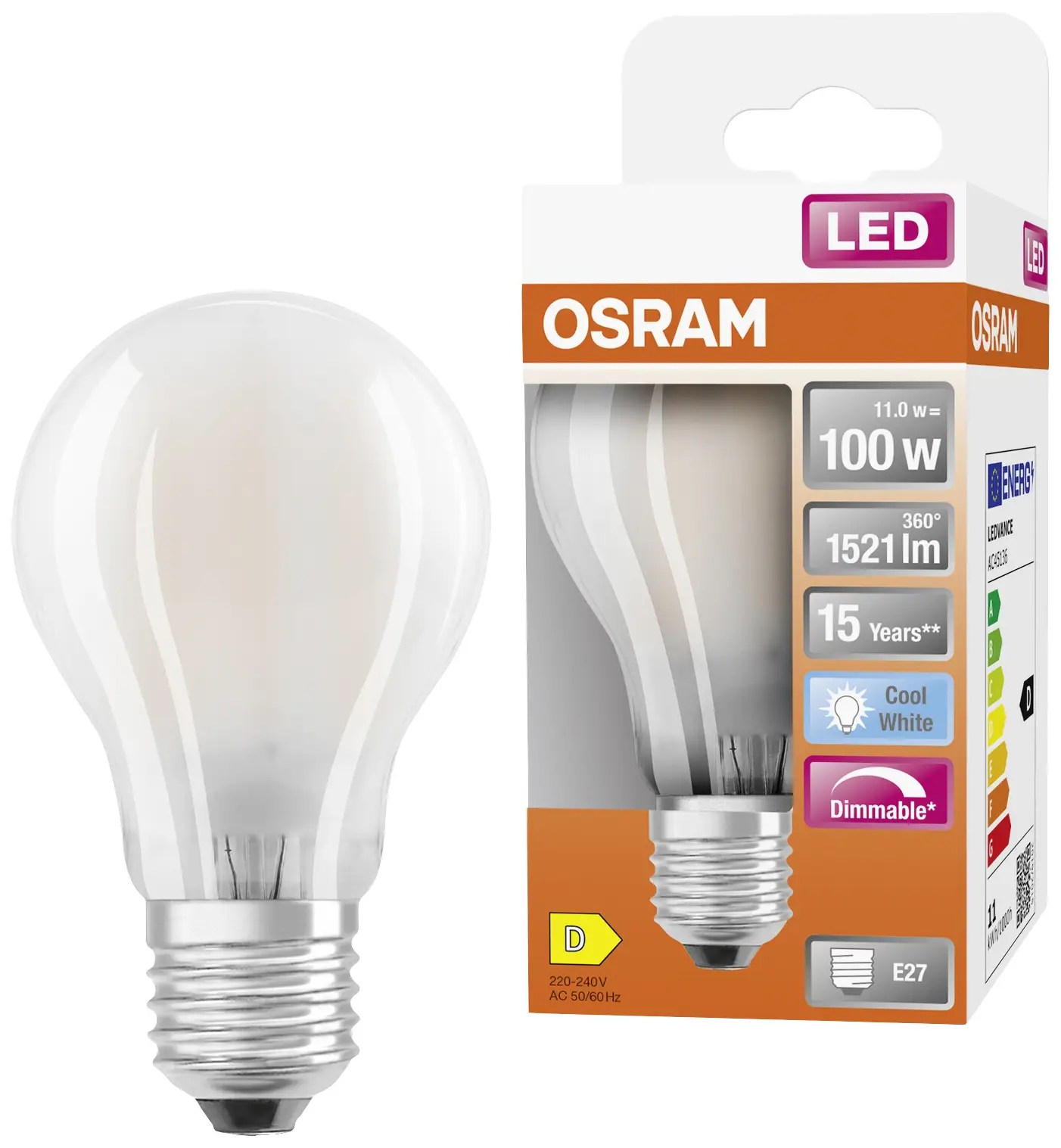 Світлодіодна лампа OSRAM HOMELIGHTING 4058075434707 E-27 11 Вт = 100 Вт 1521 лм холодний білий 1 шт.