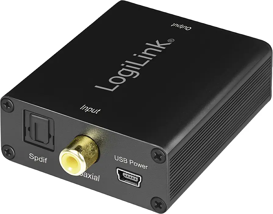 Аудиоадаптер LogiLink LogiLink - Цифро-аналоговый аудиоадаптер CA0101, Toslink/оптический, RCA/Cinch, Jack, 0 м