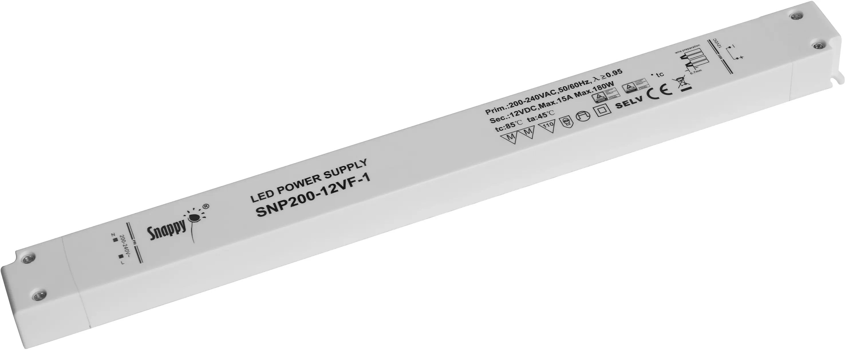 Dehner Elektronik SNP200-12VF-1 Светодиодный трансформатор, Светодиодный драйвер Постоянное напряжение 180 Вт 15 А 12 В/DC Защита