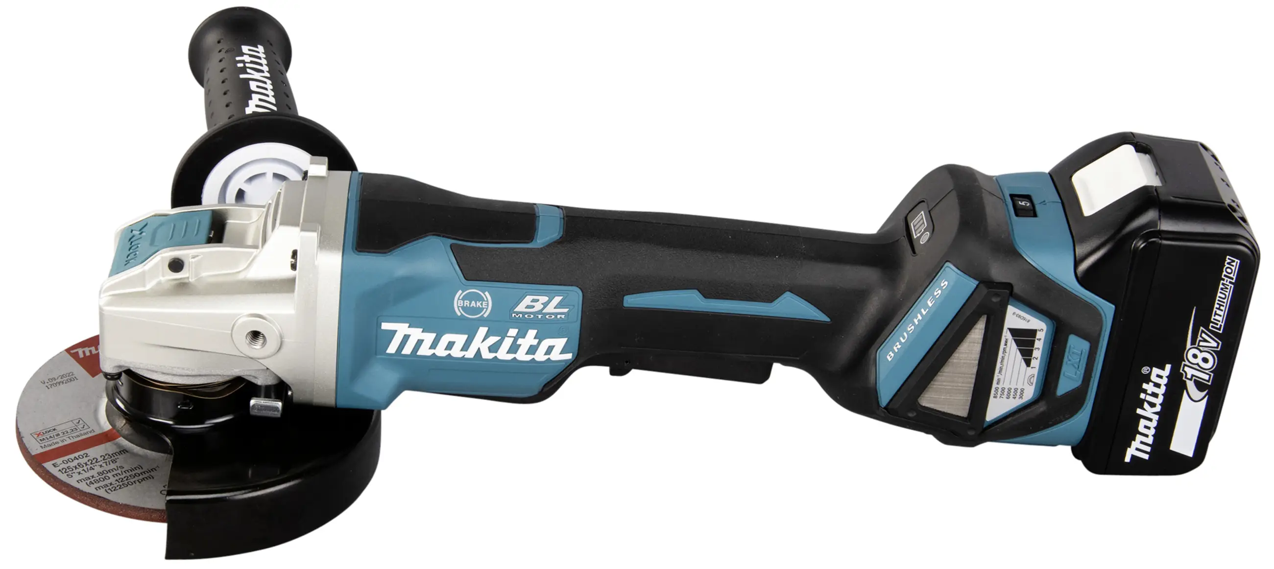 Makita DGA519RTJ Аккумуляторная угловая шлифовальная машина DGA519RTJ
