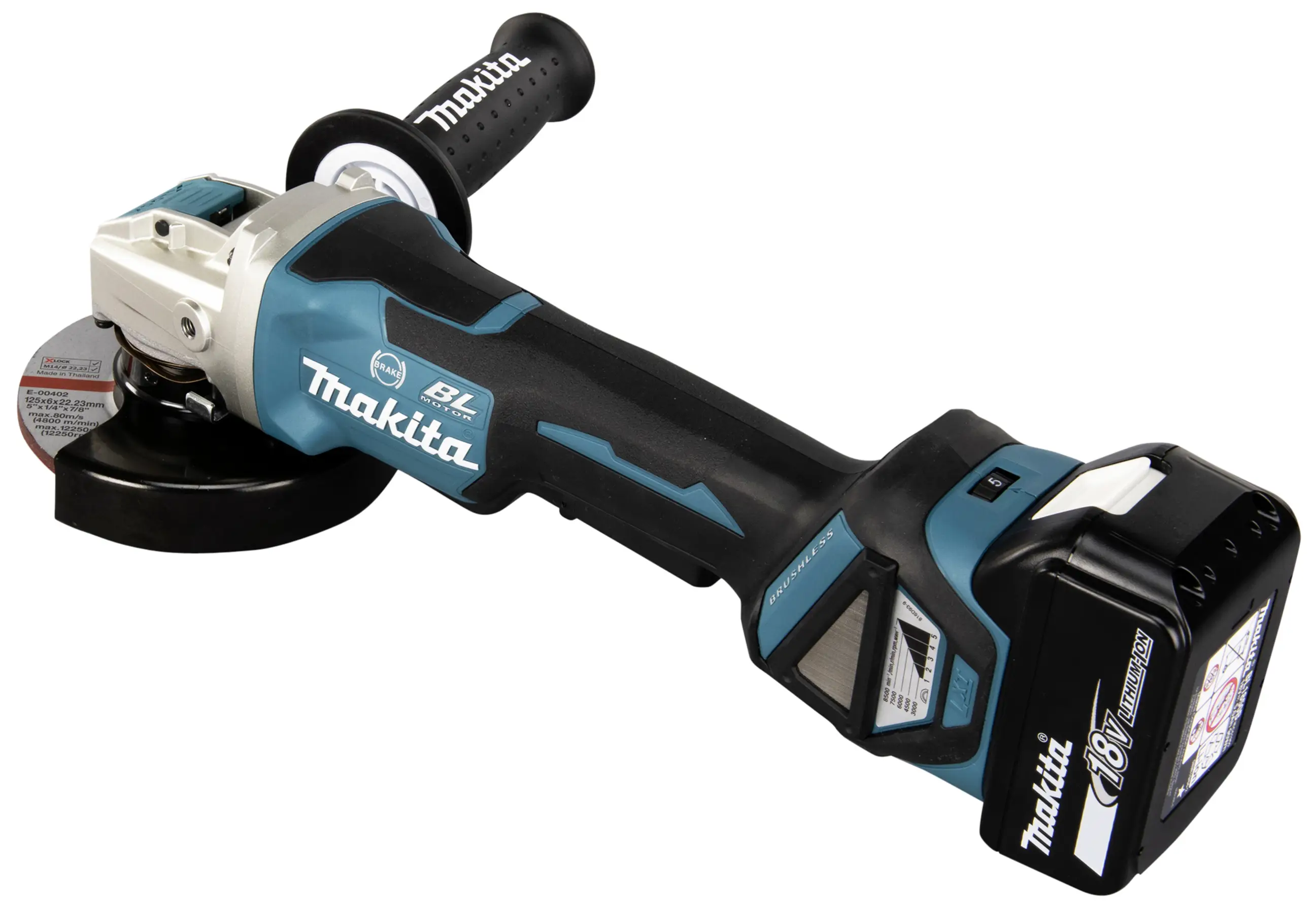 Makita DGA519RTJ Аккумуляторная угловая шлифовальная машина DGA519RTJ