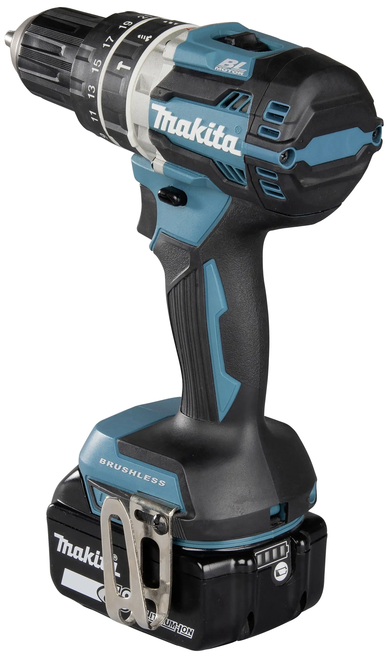 Аккумуляторный ударный шуруповерт Makita DHP484RTJ с двумя скоростями, в комплекте 2 аккумулятора.