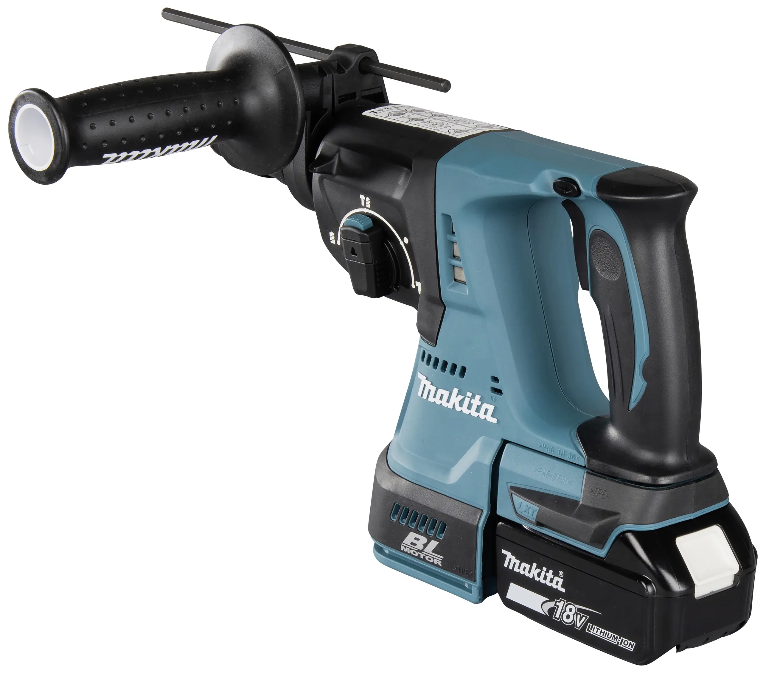 Многофункциональный перфоратор Makita DHR243RTJW SDS-Plus, беспроводной, литий-ионный аккумулятор 18 В 5 Ач, включая зарядное устр
