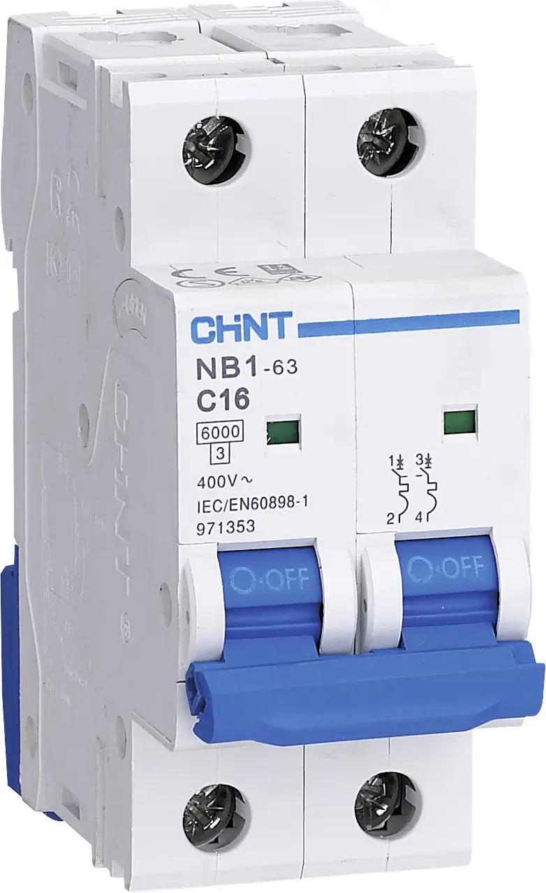 Автоматический выключатель Chint 179644 NB1L, 2 контакта, 16 А