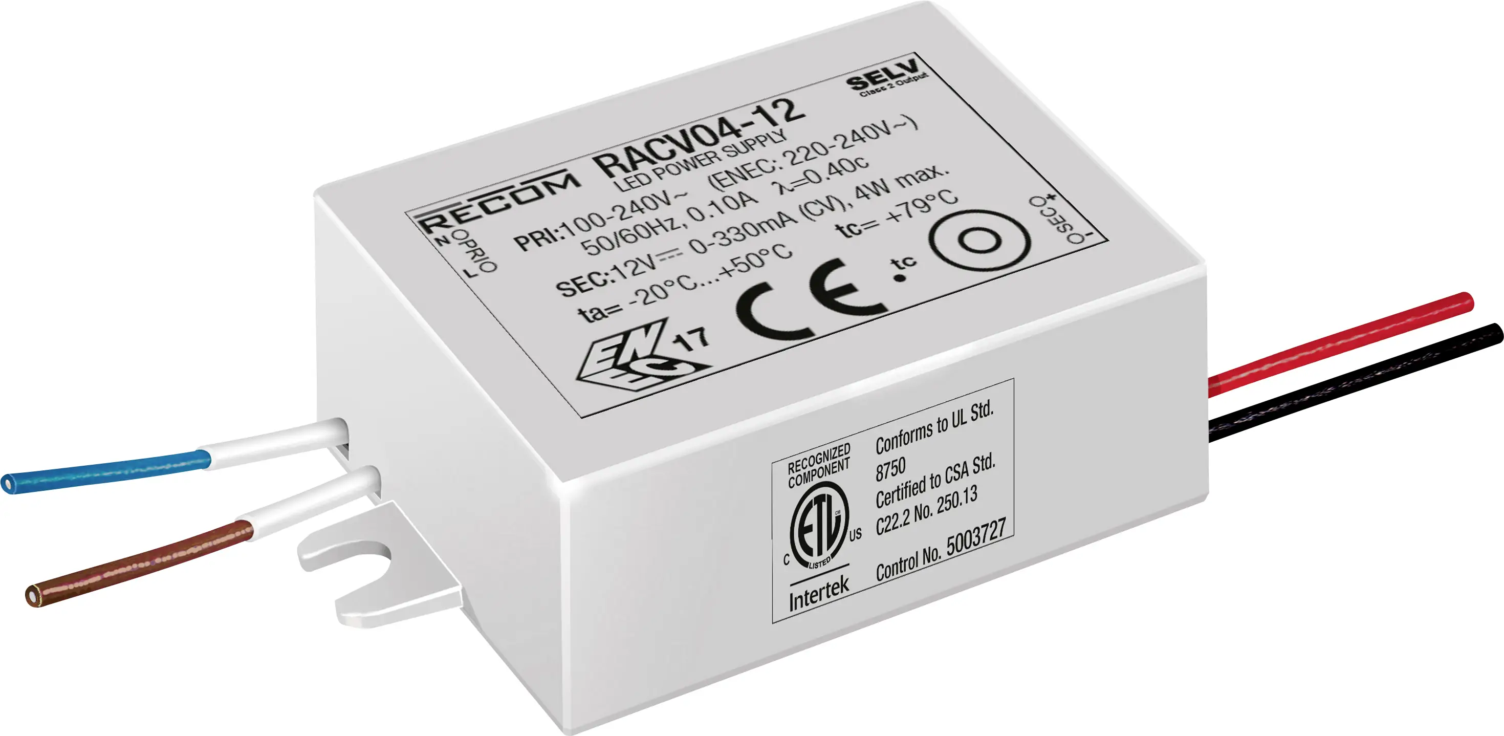 Драйвер RECOM LED 4 Вт 0 - 170 мА 24 В/DC, регульований, 1 шт.
