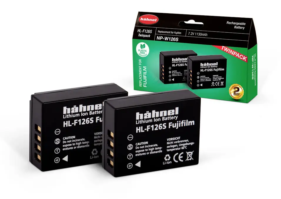 Hähnel Fototechnik HL-F126S replacement battery, 2er, Li-Ion, 7.2 V, 1130 mAh