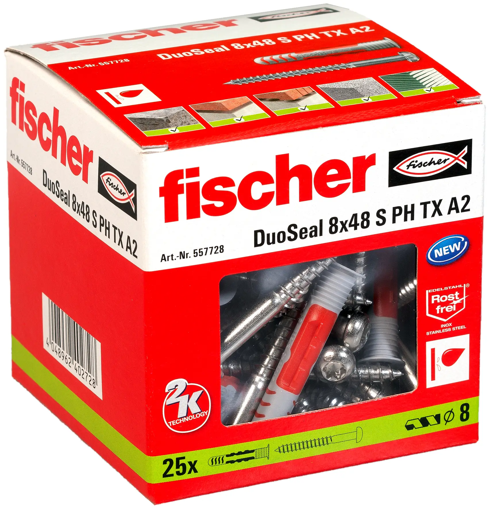 Дюбель Fischer 557728 DuoSeal 48 мм 8 мм, 25 шт.