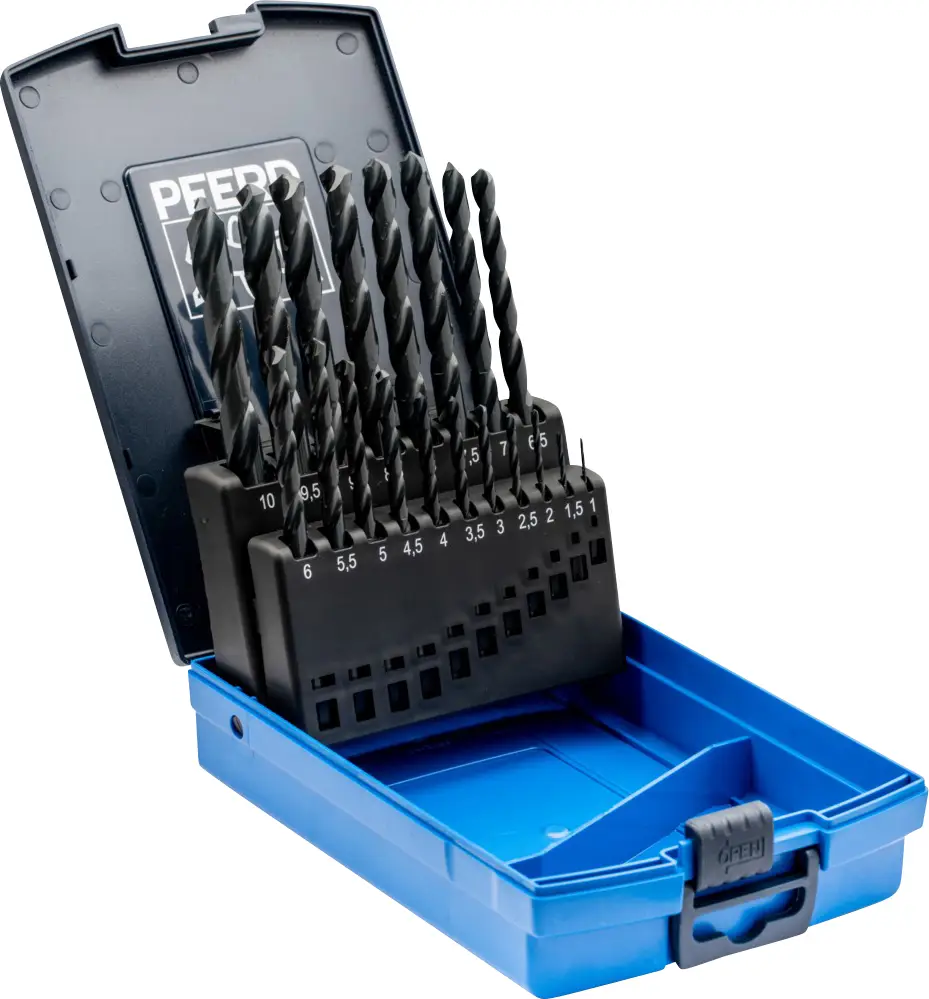 Набор сверл PFERD TOOLS 25203701 SPB DIN 338 HSSG N 1-10 для стали 19 мм. Диаметр сверл: 1 мм, 1,5 мм, 2 мм, 2,5 мм, 3 мм, 3,5 мм,
