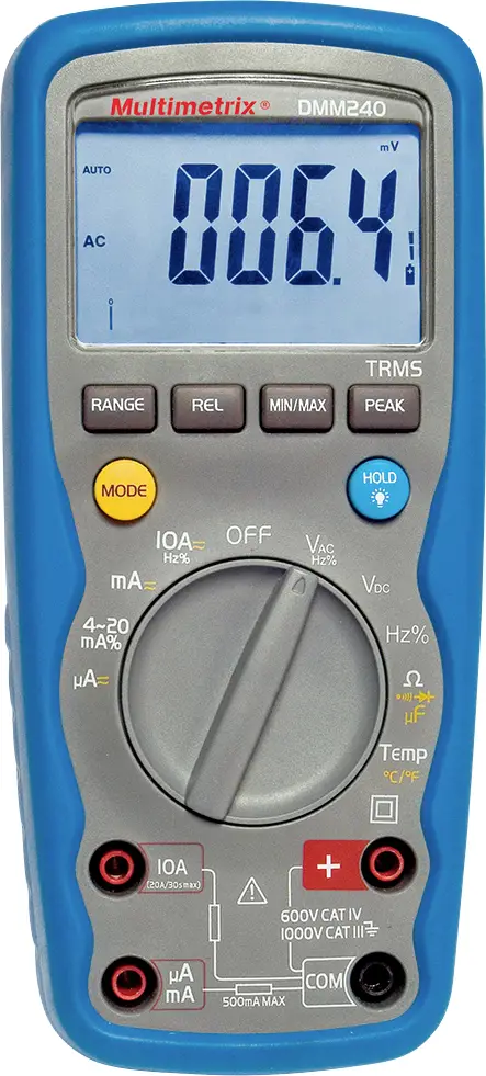 Цифровий мультиметр Multimetrix DMM 240 IP67 CAT III 1000 В, CAT IV 600 В Відображаються числа: 40000