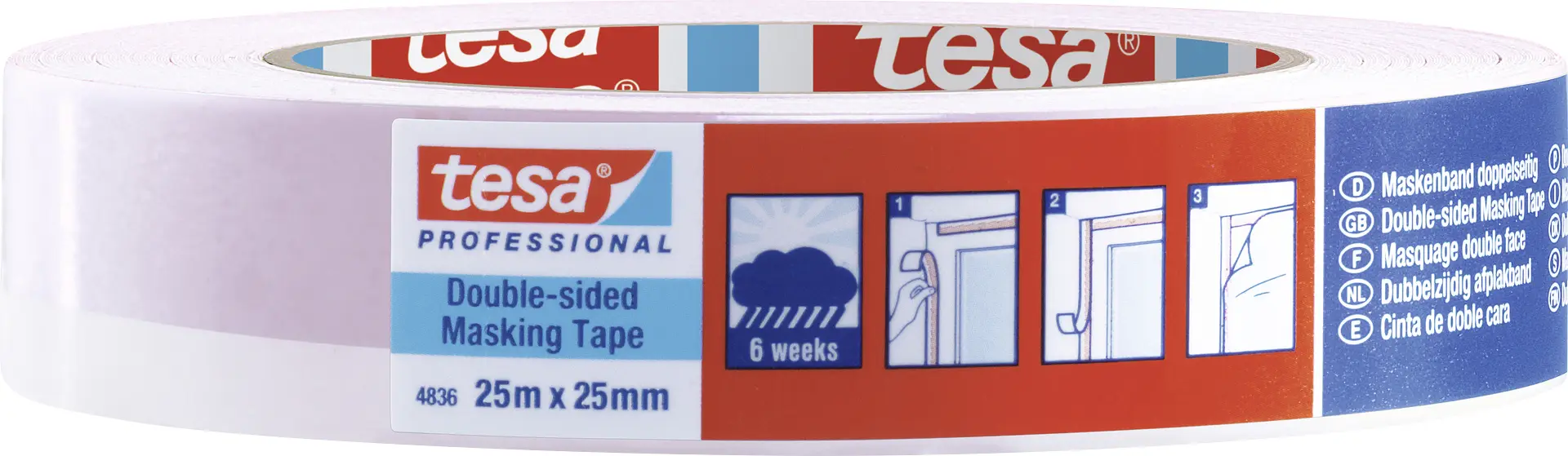 Двусторонняя клейкая лента tesa® Professional 04836-00001-00 ДВУСТОРОННЯЯ (Д x Ш) 25 м x 25 мм 25 м 1 шт.