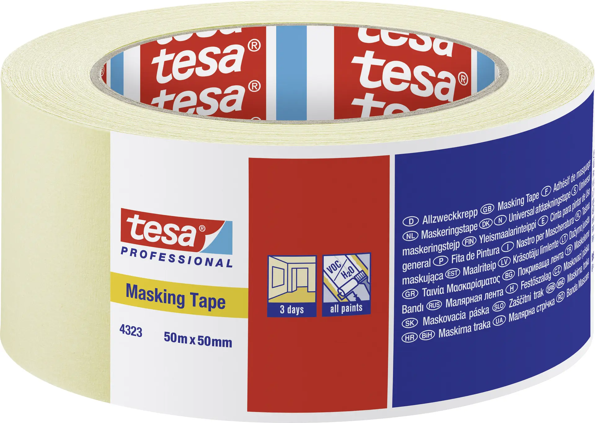 Малярная лента tesa tesakrepp® 04323-00044-00 СТАНДАРТНАЯ (Д x Ш) 50 м x 50 мм 50 м 1 шт.